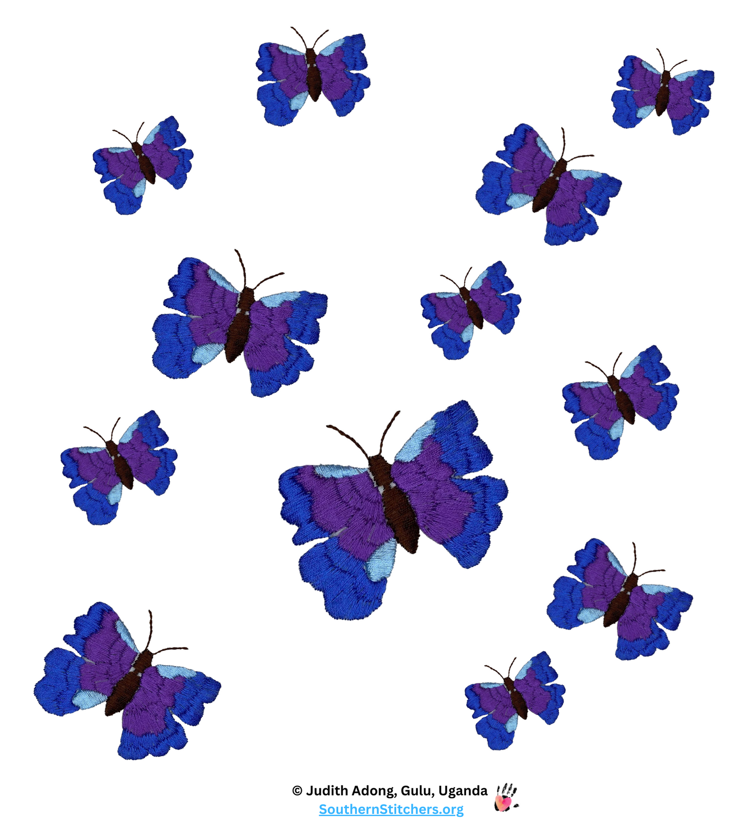 Blue butterfly towel