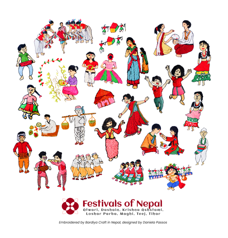 All Festivals Printed Tea Towel