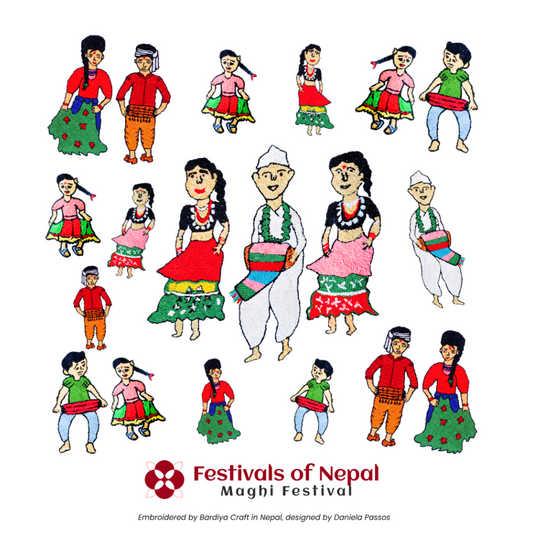 Maghi Festival Printed Tea Towel