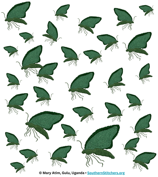 Green butterfly towel