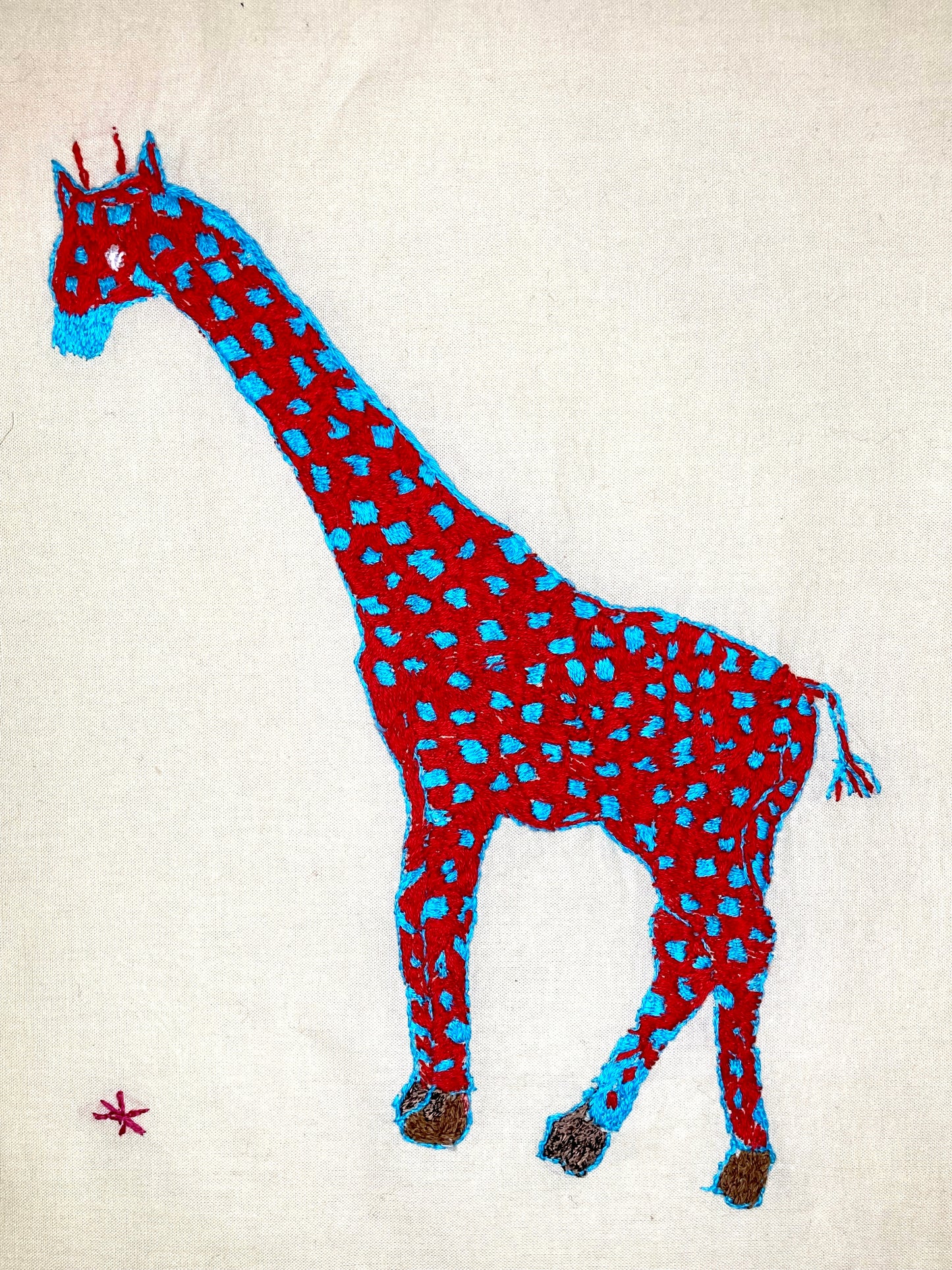 Red and Blue Giraffe