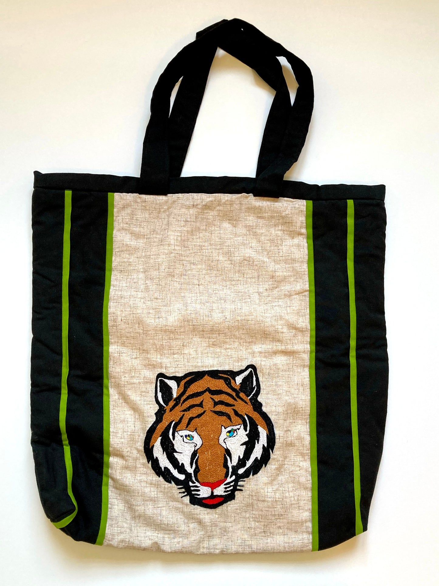 Green Embroidered Tiger Bag